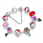 2023. aasta uus saabunud v&auml;rviline helmes roheliste lilledega k&auml;ev&otilde;ru disain, mis sobib originaal k&auml;ev&otilde;ruga, isetehtud ehe, kingitus naistele 22cm antiikne h&otilde;bedane v&auml;rv