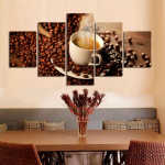 L&otilde;uendipildid Kodukaunistus 5 t&uuml;kki L&otilde;hnavad kohvioad Maalid Prindid Kohvitass Plakat K&ouml;&ouml;k Kohvik Seinakunst Moodulraam 30x40cm*2 30x60cm*2 30x80cm*1