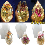 3 geomeetrilist kalliskivi Silikoonvormid Epoksiidvormid Kalliskivid T&ouml;&ouml;laua kaunistused Silikoonvormid &Ouml;&ouml;valgustid Silikoonvormid Valuvormid Kodukaunistus