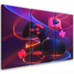 Kolmeosalise pildiga l&otilde;uendiprindiga m&auml;ngukomplekti kontroller 60x40 lilla