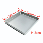 Square Bread Cake Mold with Holes Baking Tray Oven Rectangular Pastry Kitchen Cookie Pizza Pan cake bakery tools baking 28X28XH3cm gray