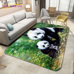 Loomade vaibad Armas Panda mustriga p&otilde;randamatt bambusest uksematt Cartoon Panda tr&uuml;kitud matt vaibad magamistoa elutoa sisekujunduseks 120cm x 160cm