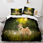 3D Lemmiklooma mustriga voodipesukomplekt Loomade koerte tekikate 2/3 mikrokiust kangast AU/EL/US/UK/DE t&auml;issuuruses pehme kiiresti kuivav kodu&uuml;likond DE 100x135cm