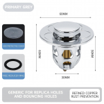 1 tk kraanikausi h&uuml;pikakna &auml;ravoolufilter Vannituba du&scaron;&scaron; kraanikauss Filtri pistik juuksep&uuml;&uuml;dja ​​vannipistik vannikork valge