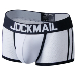 Bokser JOCKMMAIL hingav v&otilde;rkmaterjal kontrastne disain Sport Fitness suvine madala k&otilde;rgusega meeste aluspesu L valge