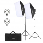 Andoer Stuudiofotograafia komplekt Softboxi valgustuskomplekt 50x70 cm Softboxiga * 2 + 4in1 pirnipesa * 2 EU Plug