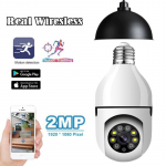 E27 200W 2.4G 1080P panoraamkaamera koduvalve CCTV kaamera WiFi &ouml;&ouml;n&auml;gemise veebikaamera tugi Kahesuunaline helik&otilde;ne kaugvaade nutitelefoni kaudu valge