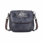 Pojengililledega reljeefsed &otilde;lakotid ehtsast nahast vintage luksusliku disainiga Crossbody kott rahakott naistele naistele 20cm*11cm*17cm tumehall v&auml;rv