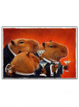 Naljakas Capybara Gentlemeni plakat Animal Clubi l&otilde;uendimaal, seinakunsti pilt elutoa kodukaunistamiseks 21x30cm No Frame