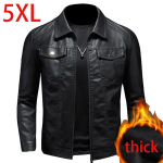 M&uuml;&uuml;k Kollektsioon Nahkjakk Plus Velvet Meeste Talvine Mootorratta Paksendatud Kunstnahast mantel/suur 5XL Meeste Nahast mantel M must