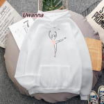 Mood Esteetilised balletitantsija kapuutsid Naiste tr&uuml;kitud Vintage Graphic 90ndate dressipluus Hoodie T&auml;navar&otilde;ivad Pusa naiste topsid Riided L