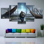 5-osaline l&otilde;uend Seinakunst Viikingid Filmiplakat Elutuba Moodne sisustus Magamistoa pilt Kodukontor pilt Ilma raamita 40x60cm*2 40x80cm*2 40x100cm*1