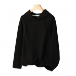 Naiste tuulekindel kampsun kapuutsiga &uuml;hev&auml;rviline sametist paksendatud n&ouml;&ouml;riga pullover M must