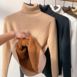 Naiste kilpkonnakaelusega talvekampsun Elegantne paks, soe naiste kootud pullover, avara kudumiga džemper M khaki
