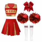 T&uuml;drukud Cheer Leader Halloweeni esinemisvormiga kost&uuml;&uuml;m, keskkooli varrukateta ja plisseeritud seelikutega cheerleading dress 7-8 Years