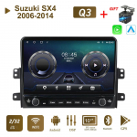 Android-autoraadio Suzuki SX4 2006-2014 jaoks koos nupunupuga 10-tolline multimeediumipleier, navigeerimisseade, GPS Carplay 2+32 GB