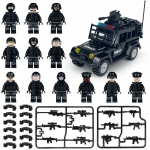 Riot Black SWAT auto v&auml;ikestest osakestest ehitusklotsid Laste ehitusklotsid M&auml;nguasi j&otilde;ulukink