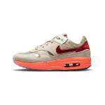 CLOT x Nike Air Max 1 PS Kiss of Death 2021 Laste tossud Beež V&otilde;rk S&uuml;gavpunane DH2493-100 29.5