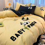 Armas koomiksistiilis r&auml;tik tikitud pestud puuvillane neljaosaline voodipesu &uuml;hev&auml;rviline kolmeosaline komplekt Four Seasons voodilina 0.9m-1.2m