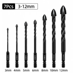 Rist kuuskantplaadi puur, mis on m&otilde;eldud klaasbetoonist keraamilisest tellisest plaatide avaja karbiidisulamist kolmnurkse otsaku komplekti t&ouml;&ouml;riist 3 4 5 6 8 10 12 mm