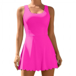 Charmleaksi naiste tennisekleit l&uuml;hikeste p&uuml;kstega Trenni golfiseelikud taskutega Sportlikud kleidid M roosa punane v&auml;rv