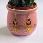 Mood Uus toode Gold Star Moon Earhook K&otilde;rvar&otilde;ngad Kulla &otilde;&otilde;nsa mustriga Liblikad Ehted K&otilde;rvar&otilde;ngad