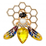 Mesilase pross Rhinestone Decor Mesilase k&auml;rgstruktuuri kuju v&auml;rviline &otilde;&otilde;nes roostevastane v&auml;rvikindel krae kampsun kott m&uuml;tsi kaunistus ehted kollane