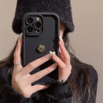 Luksuslik 3D metallist Camellia telefoni&uuml;mbris iPhone'ile 15 14 13 12 11 Pro Max X XS XR 7 8 Plus SE 2 &uuml;hev&auml;rviline pehme p&otilde;rutuskindel kate iPhone 15 Pro Max must