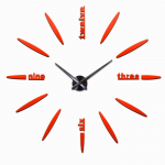 Digitaalne seinakell 3D kleebis Moodsa disainiga kell DIY kell Seinak&ouml;&ouml;k Elutoa Kvartsn&otilde;el Kodukaunistus punane