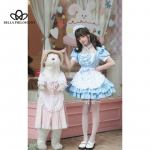 Cosplay Jaapani stiilis armsad armsad neiu riided Kleit Puhas roosa neiu vormikost&uuml;&uuml;m Cosplay l&uuml;hikese seelikuga riietus&uuml;likond L sinine