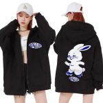 Korea uued teksad Bunny Kawaii Graafilised lukuga kapuutsid Mood Kpop Stiilis Armas kapuuts Meeste Naiste vabaaja jakid T&otilde;mblukuga dressipluusid S