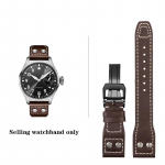 Kvaliteetne ehtsast nahast neetidega kellarihm 21 mm 22 mm, sobib IWC Big Pilot Spitfire TOP GUN jaoks pruunist sinisest veisenahast kellarihmad Brown-black 22mm