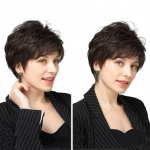 Moodne naiste l&uuml;hike must tukkidega parukas naistele S&uuml;nteetilised lokkis parukad Igap&auml;evane Cosplay Kasutamine juustele K&otilde;rge temperatuuriga kiust parukas must