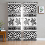Loomakilpkonn Mustvalgete joontega t&uuml;llkardinad elutuppa K&ouml;&ouml;k Sheer Voile kardin Magamistoa aknapaneelid 135W x 114H(cm)