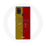 Samsung Galaxy A21S &uuml;mbris RCL LENS Logo kollase ja punase taustaga