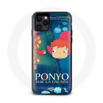 Coque Iphone 11 Ponyo sur la Falaise Sosuke mer petite fille poisson rouge Fujimoto Koichi encre m&eacute;d