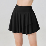 Tennise l&uuml;hike seelik Anti-ultravioletne seelik Naiste spordiseelik taskutega k&otilde;rge v&ouml;&ouml;kohaga seelikud Kiirelt kuivavad kahekorruselised seelikud p&auml;ikesekaitser&otilde;ivad S must