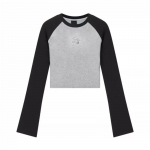 Y2k Vintage Crop Top pikkade varrukatega T-s&auml;rgid Naiste Korea mood Harajuku Kpop Esteetilised Graafilised T-s&auml;rgid Patchwork S&uuml;gis S hall