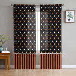 Halloweeni triibulised t&auml;pilised t&uuml;llkardinad elutuppa, moodsad l&otilde;ngast aknakardinad, l&auml;bikumavad kardinad magamistuppa 135W x 114H(cm)