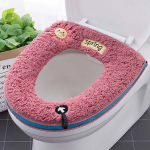 Armas lambaliha samet WC-istme kate padi Vannituba tualett-matid WC-padjad Pehmed paksendatud t&otilde;mblukuga pestavad tikitud k&auml;epidemega WC-istmekatted zipper closure sinine