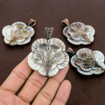 Natural Mother Of Pearl Gemstone Handmade Copper Wire Wrap Pendant 2.64 t5n20