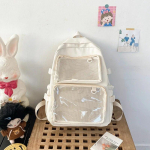 Jaapani Kawaii Itabag naiste uus 2024 l&auml;bipaistev seljakott naiste suure mahutavusega Ita seljakott koolikotid &uuml;li&otilde;pilastele JK L valge