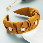 Naiste juukser&otilde;ngas Lihtne plisseeritud kangast p&auml;rlkaart Mitmek&uuml;lgsed laia peapaelaga juuste aksessuaarid OneSize punane