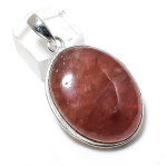 Natural Strawberry Quartz Gemstone 925 Sterling Silver Gift Pendant 1.89 f6z65