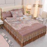 3 tk/partii kaheinimese voodilinade komplekt klassikaline pits, kuninglik sinine voodilina voodi seelik, masinas pestav pulmavoodikate madratsi kate 180X200CM