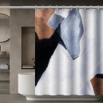 Luksuslikud moodsad du&scaron;ikardinad geomeetrilised triibud kardinad vannitoatarvikutele komplekt vannikardinate konksudega veekindel 180cm*200cm