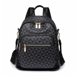 Naiste nahast seljakott, tr&uuml;kitud moe seljakott Naiste reisiseljakott must