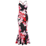 Naiste lilleline rannapuhkus Bodycon Streetwear Maxi kleit Suveriided Fishtail seelik S
