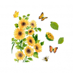 P&auml;evalilleliblikad WC kleebis Eemaldatav isekleepuv veekindel PVC elutoa seinakunst Vannitoa tualettruumi kaane kaunistuskleebis 25*30cm