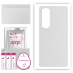 apgo Protective Skin Sticker for the back compatible with Xiaomi Mi Note 10 Lite, Wrap Film, Foil, Vinyl - Pattern Transparent Carbon